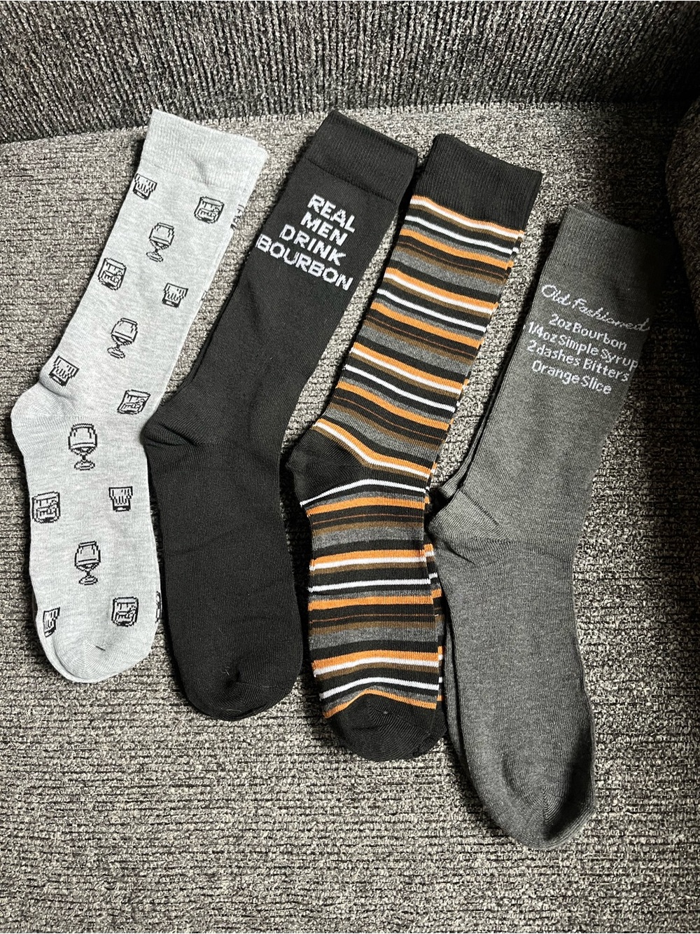 New! Bourbon Barrel Socks - Men's 4-Pack